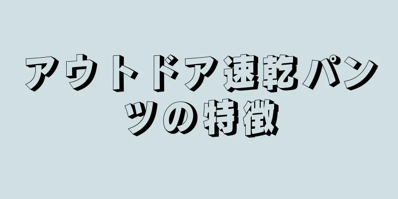 アウトドア速乾パンツの特徴