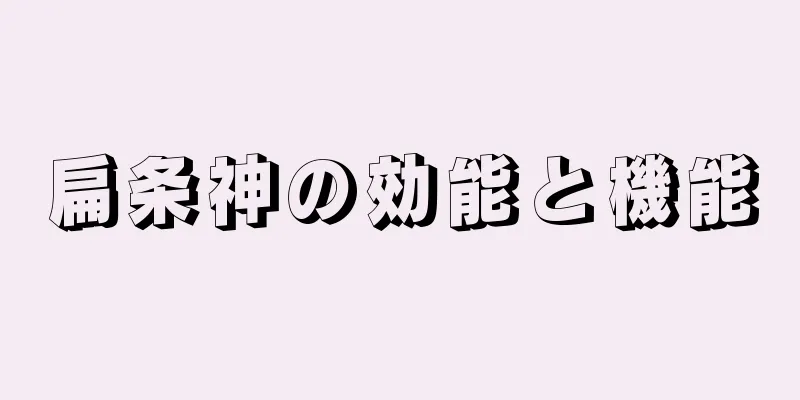 扁条神の効能と機能