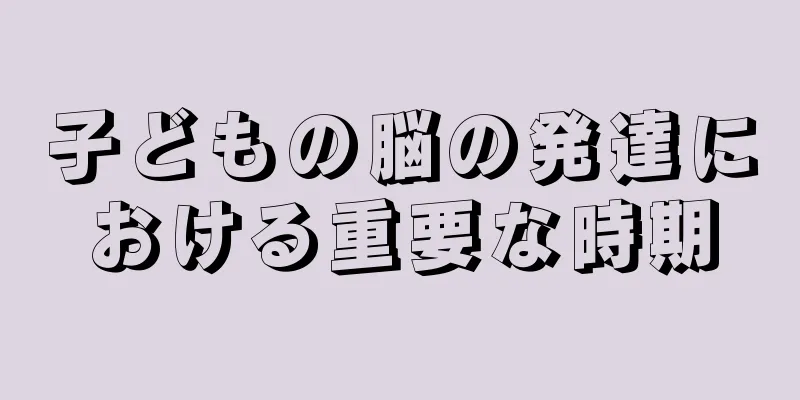 子どもの脳の発達における重要な時期