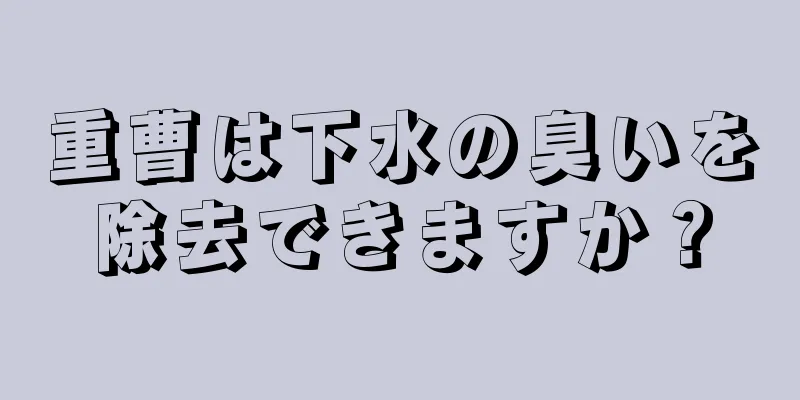 重曹は下水の臭いを除去できますか？