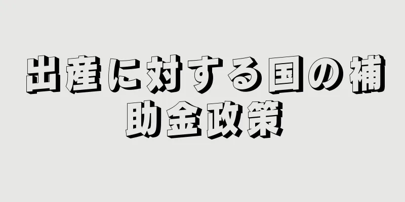 出産に対する国の補助金政策