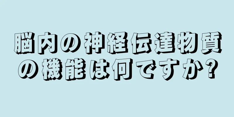 脳内の神経伝達物質の機能は何ですか?