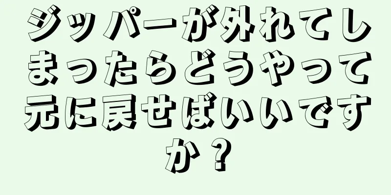 ジッパーが外れてしまったらどうやって元に戻せばいいですか？