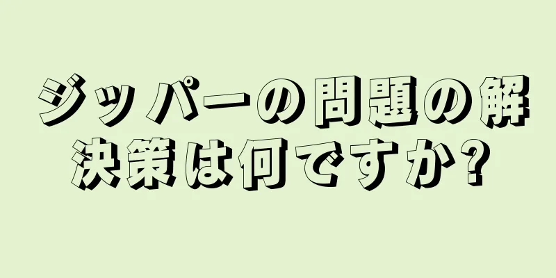 ジッパーの問題の解決策は何ですか?