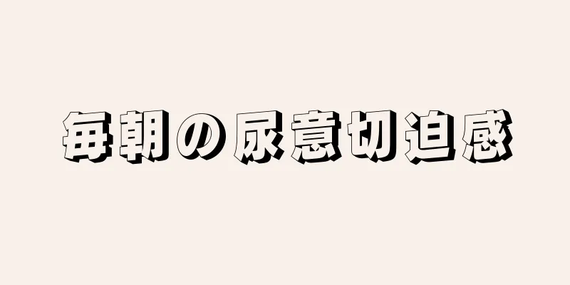 毎朝の尿意切迫感