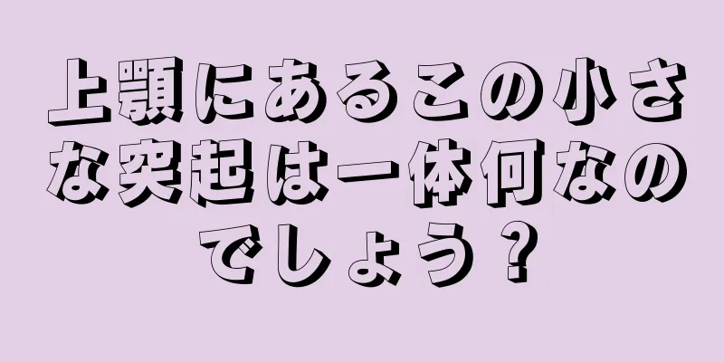 上顎にあるこの小さな突起は一体何なのでしょう？