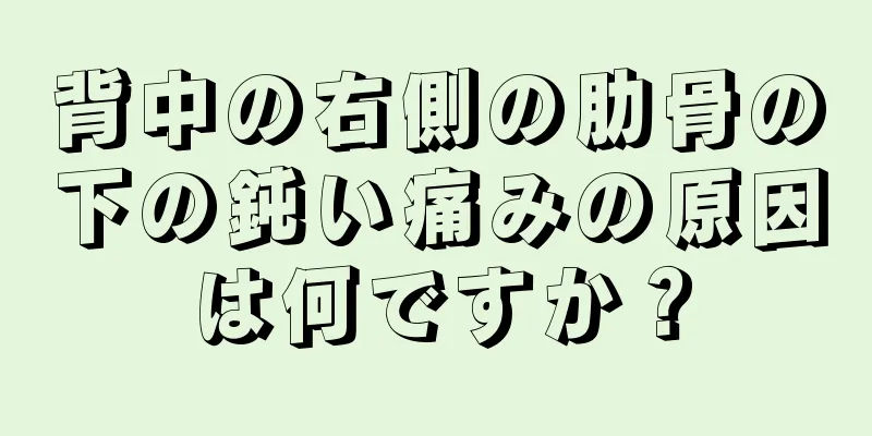 背中の右側の肋骨の下の鈍い痛みの原因は何ですか？