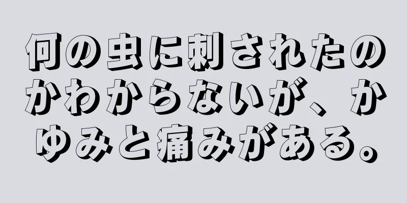 何の虫に刺されたのかわからないが、かゆみと痛みがある。