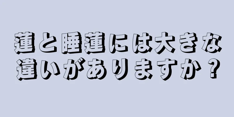 蓮と睡蓮には大きな違いがありますか？