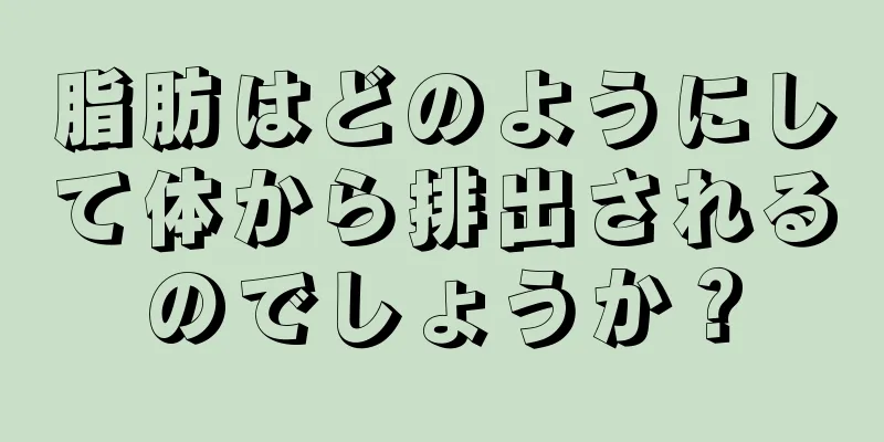 脂肪はどのようにして体から排出されるのでしょうか？