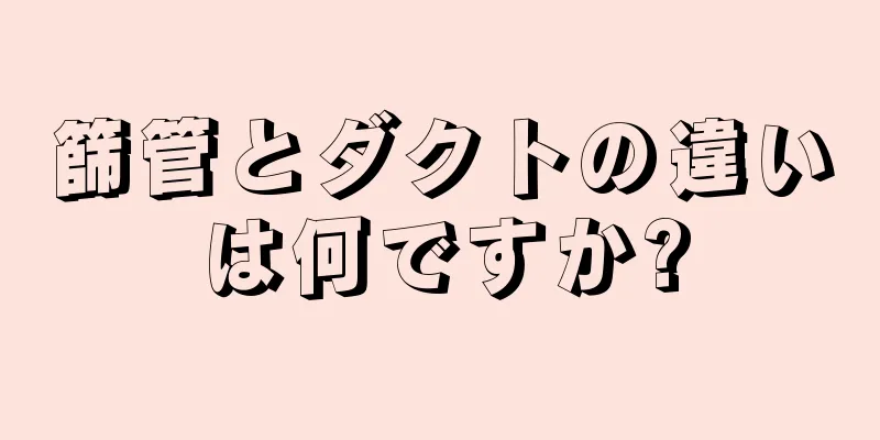 篩管とダクトの違いは何ですか?