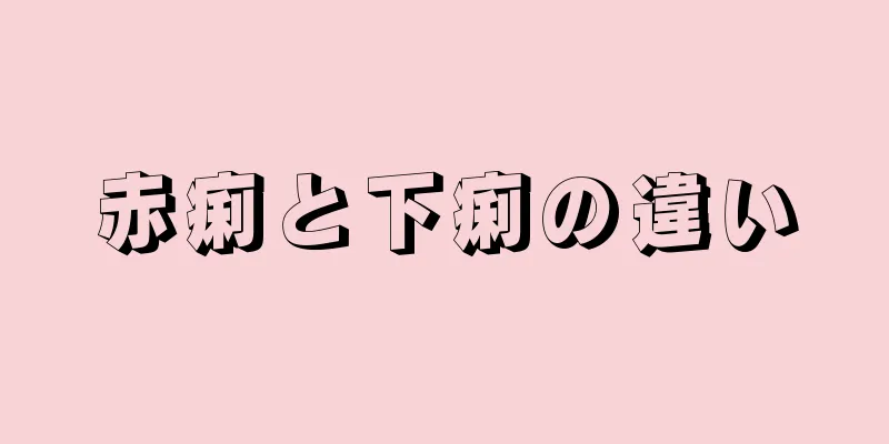 赤痢と下痢の違い