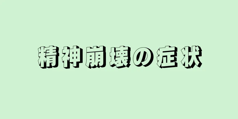 精神崩壊の症状