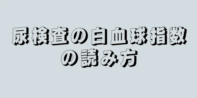 尿検査の白血球指数の読み方