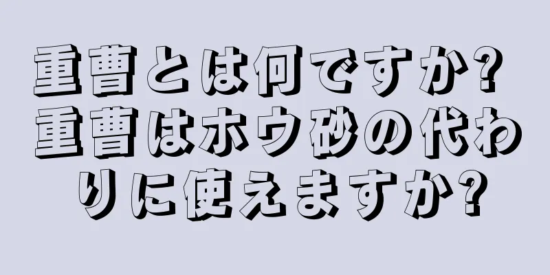 重曹とは何ですか? 重曹はホウ砂の代わりに使えますか?