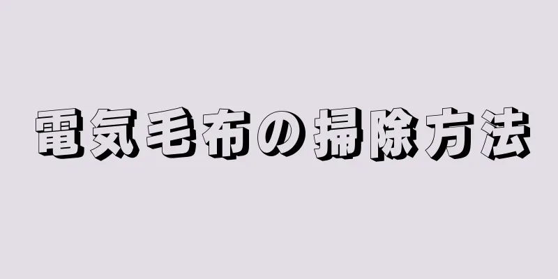 電気毛布の掃除方法