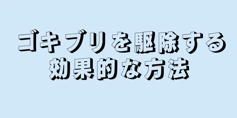 ゴキブリを駆除する効果的な方法