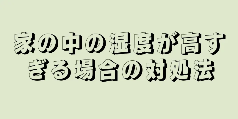 家の中の湿度が高すぎる場合の対処法