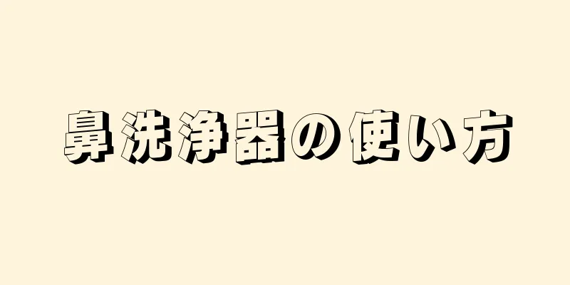 鼻洗浄器の使い方