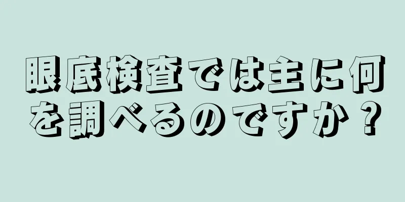 眼底検査では主に何を調べるのですか？