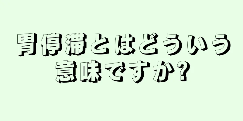 胃停滞とはどういう意味ですか?