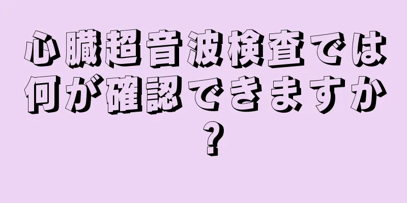 心臓超音波検査では何が確認できますか？