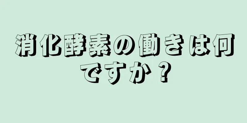 消化酵素の働きは何ですか？