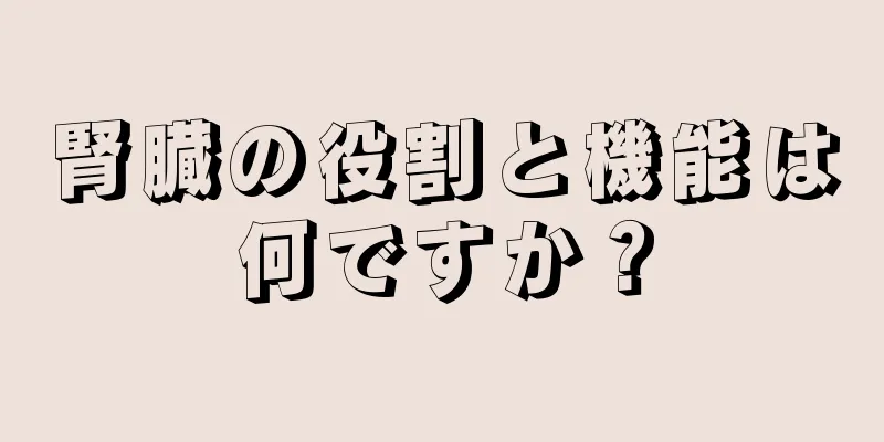 腎臓の役割と機能は何ですか？