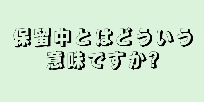 保留中とはどういう意味ですか?