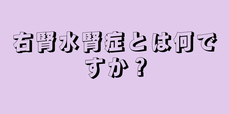 右腎水腎症とは何ですか？