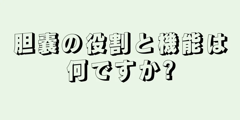 胆嚢の役割と機能は何ですか?