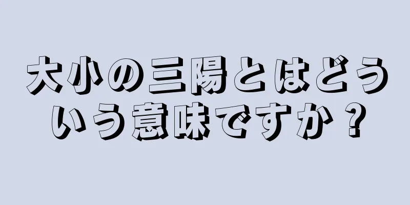 大小の三陽とはどういう意味ですか？