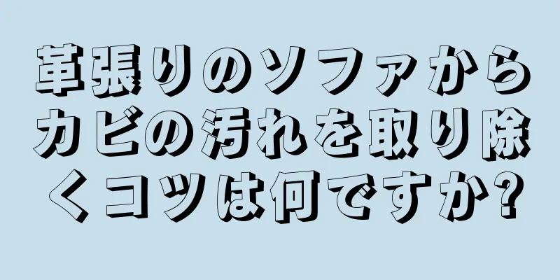 革張りのソファからカビの汚れを取り除くコツは何ですか?