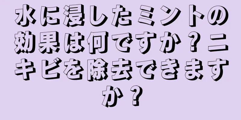 水に浸したミントの効果は何ですか？ニキビを除去できますか？