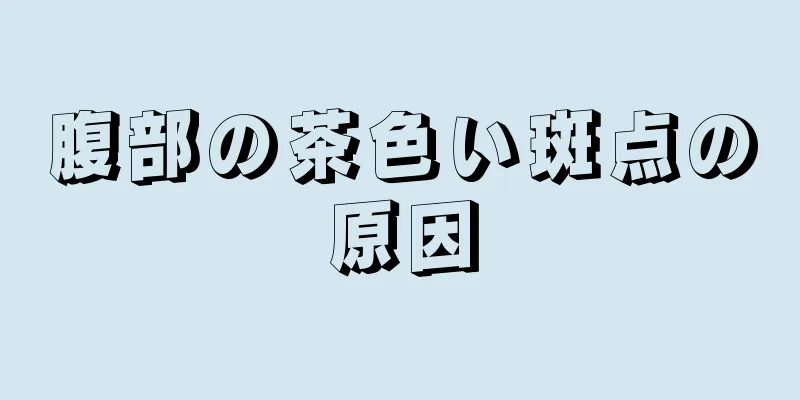 腹部の茶色い斑点の原因