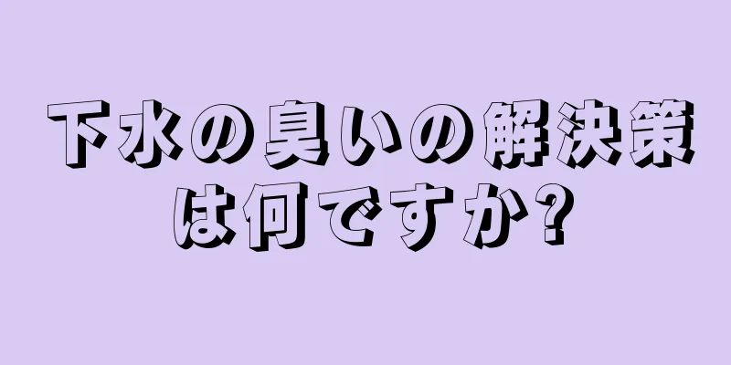 下水の臭いの解決策は何ですか?