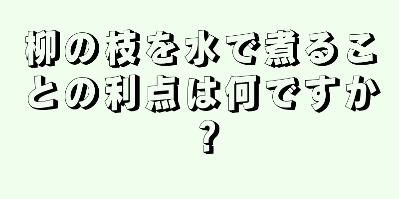 柳の枝を水で煮ることの利点は何ですか？