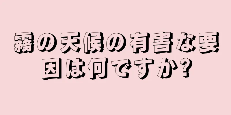 霧の天候の有害な要因は何ですか?