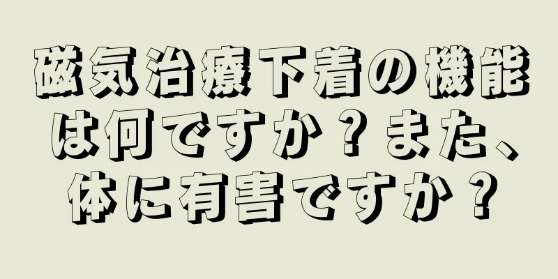 磁気治療下着の機能は何ですか？また、体に有害ですか？