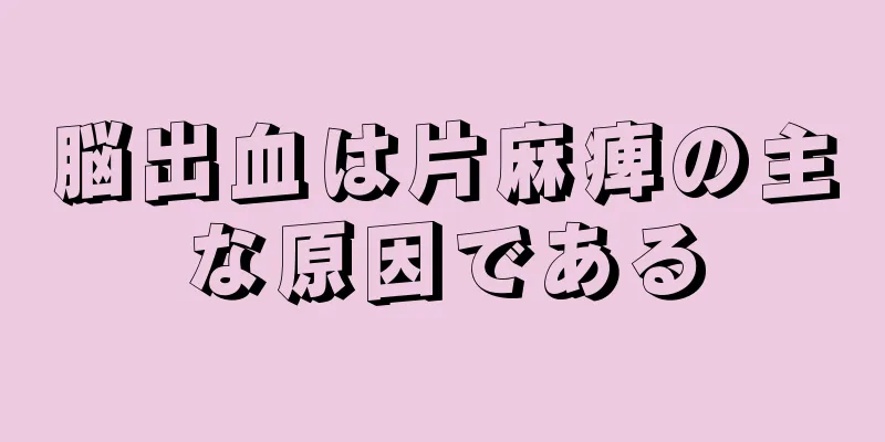 脳出血は片麻痺の主な原因である