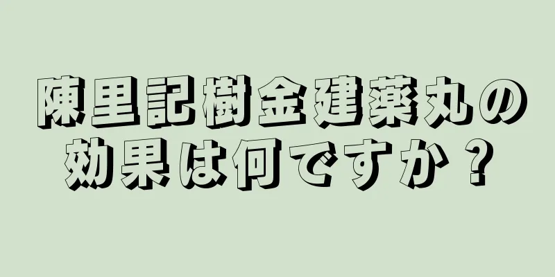 陳里記樹金建薬丸の効果は何ですか？