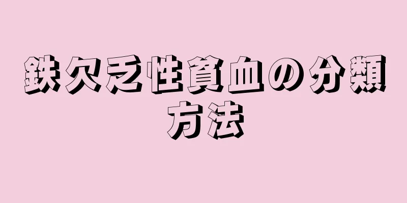 鉄欠乏性貧血の分類方法