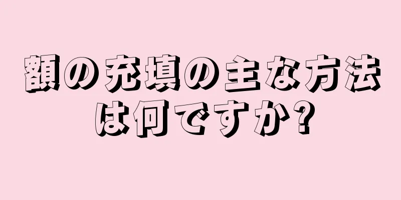 額の充填の主な方法は何ですか?