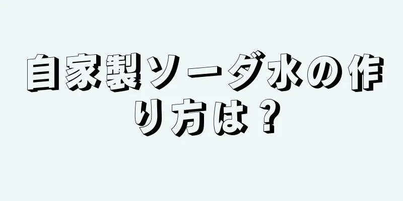 自家製ソーダ水の作り方は？