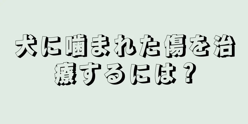 犬に噛まれた傷を治療するには？