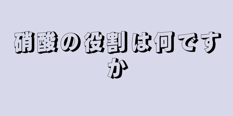 硝酸の役割は何ですか