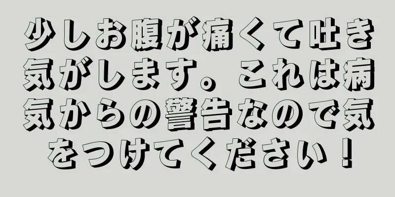 少しお腹が痛くて吐き気がします。これは病気からの警告なので気をつけてください！