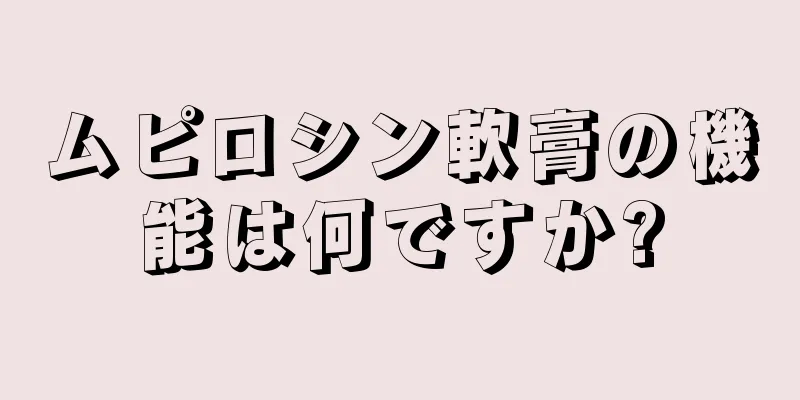 ムピロシン軟膏の機能は何ですか?