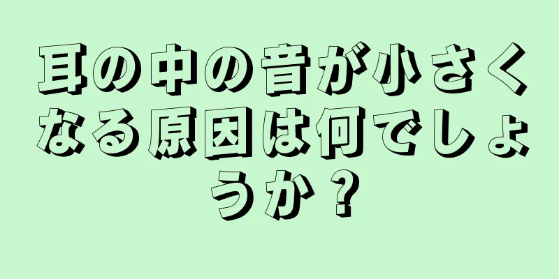 耳の中の音が小さくなる原因は何でしょうか？