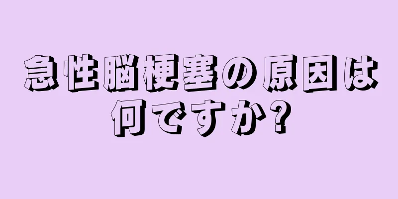 急性脳梗塞の原因は何ですか?